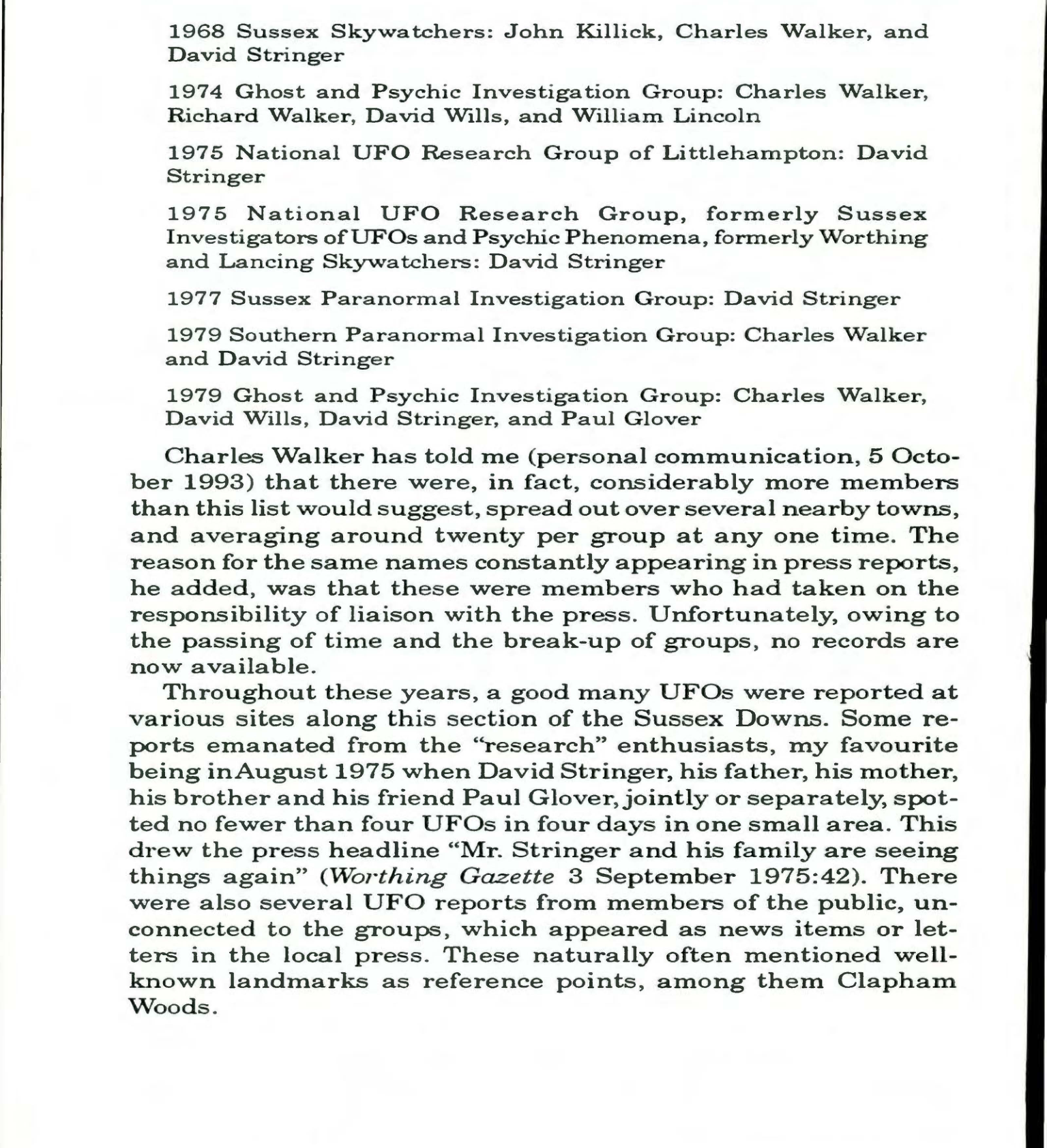 List of group names used by the same handful of investigators